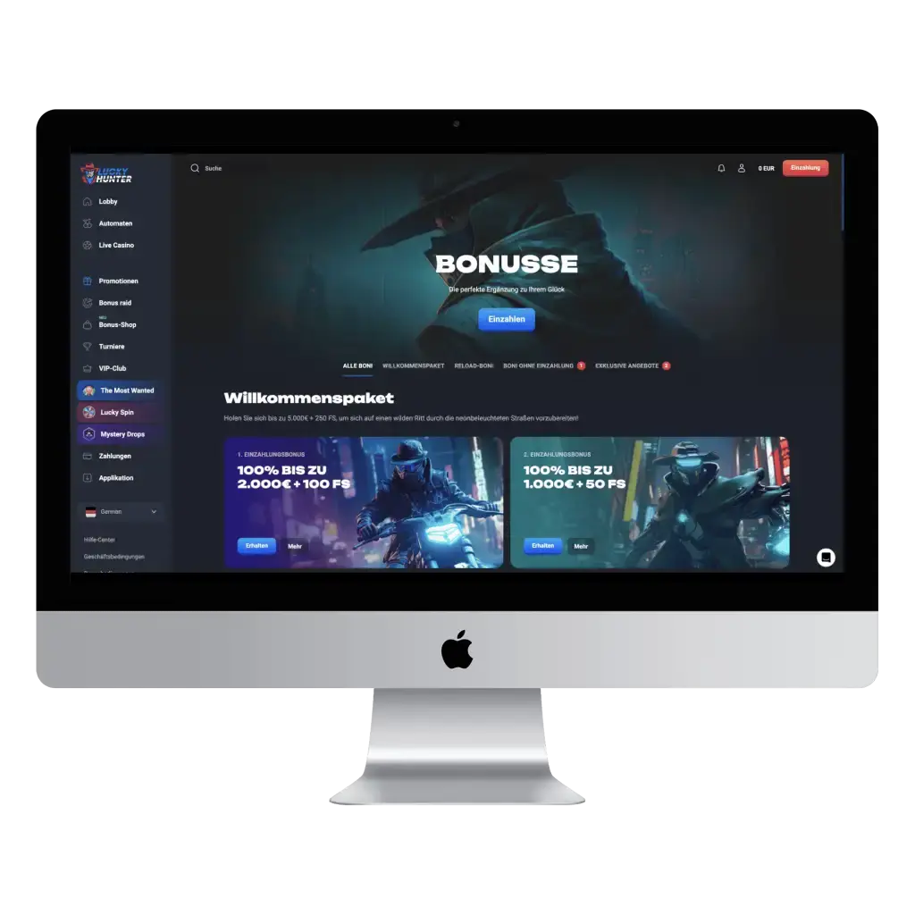 lucky hunter bonus code